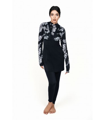 Maillot femme voilée- papillon noir