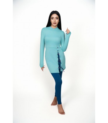 Robe maillot avec œillet -terme - pantallon imprimé