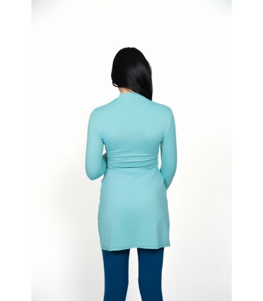 Robe maillot avec œillet - terme et uni bleu