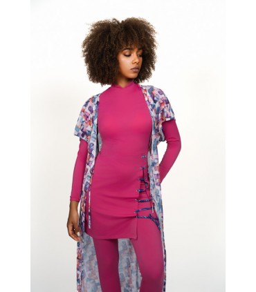 Robe maillot avec œillet - rose