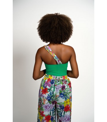 pantalon large - viscose- hibiscus