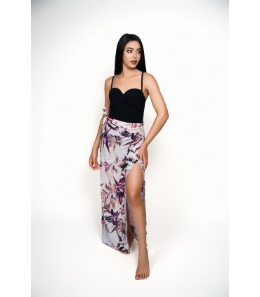 jupe portefeuille - viscose - iris