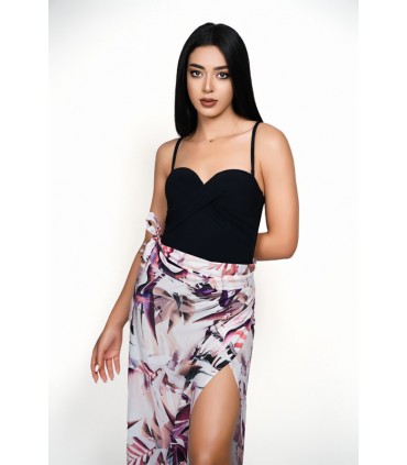 jupe portefeuille - viscose - iris