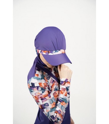 Maillot femme voilée-tresse violet