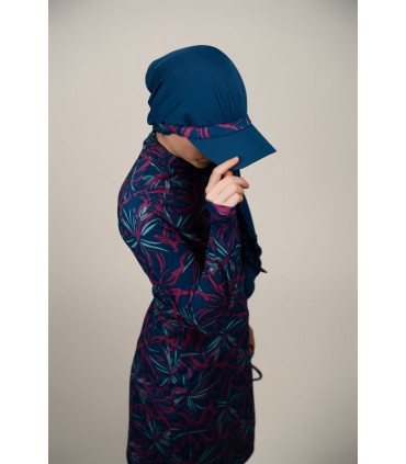 Robe maillot avec œillet -bleu