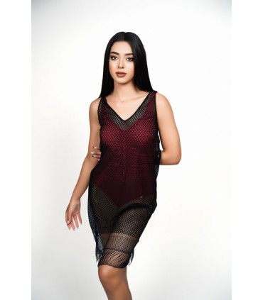 robe de plage en dentelle - noir -