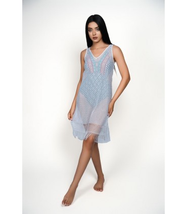 robe de plage en dentelle - blanc -