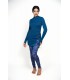 ROBE MAILLOT AVEC ŒILLET -bleu- PANTALON IMPRIMÉ -