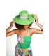 Chapeau vert - petit papillon - hibiscus