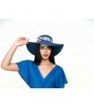 Chapeau bleu - petit papillon  - tresse