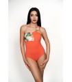 Maillot je m'en fou - corail-