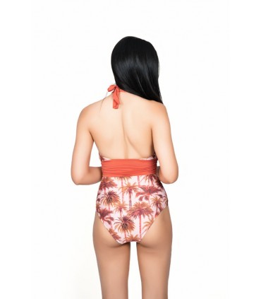 Maillot trikini goutte - palmier -