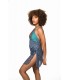 MAILLOT LANA GOUTTE - Petit pois bleu -