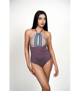 MAILLOT LANA GOUTTE - PETIT POIS VIOLET -