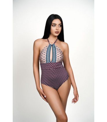 MAILLOT LANA GOUTTE - PETIT POIS VIOLET -