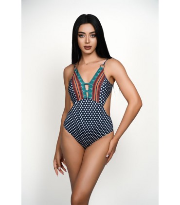 Trikini petits pois - bleu -