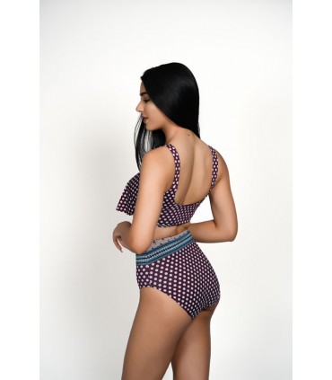 BIKINI VOLANT VIOLET - PETIT POIS -