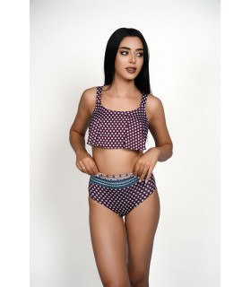 BIKINI VOLANT VIOLET - PETIT POIS -