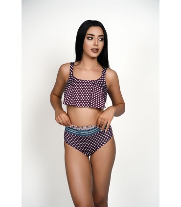 BIKINI VOLANT VIOLET - PETIT POIS -