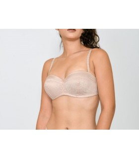 Soutien bandeau - dentelle rose bébé -