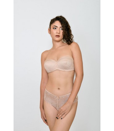 Soutien bandeau - dentelle rose bébé -