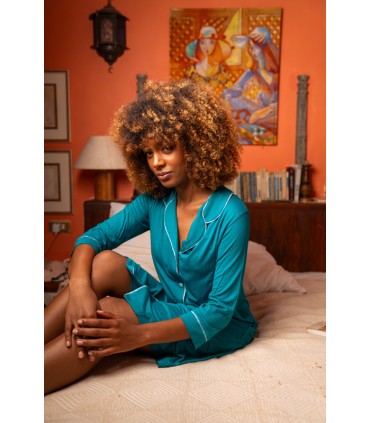 chemisier allaitement -bleu vert