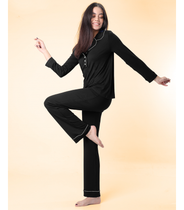 Ensemble point picot -Noir