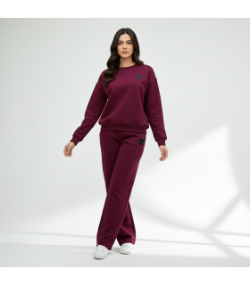 Jogging molletonné -Bordeau pull over size