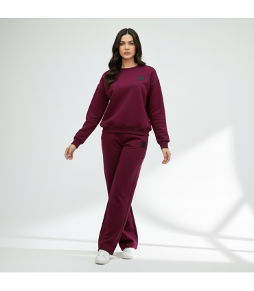 Jogging molletonné -Bordeau pull over size