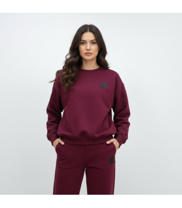Jogging molletonné -Bordeau pull over size