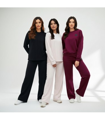 Jogging molletonné -Bordeau pull over size