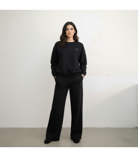 Jogging molletonné -noir pull over size