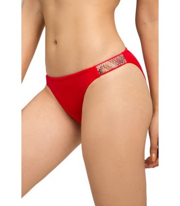 Bikini Triangle avec élastique serpent - Rouge Coccinelle