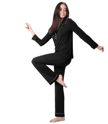 Ensemble point picot -Noir