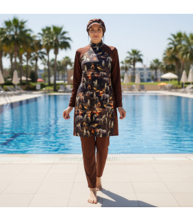 robe voilé -marron