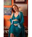 robe de chambre Manche Kimono- Bleu vert